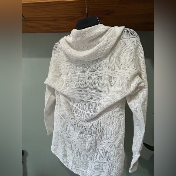 Ralph Lauren light weight white mesh like design cardigan top Sz S - Picture 5 of 7